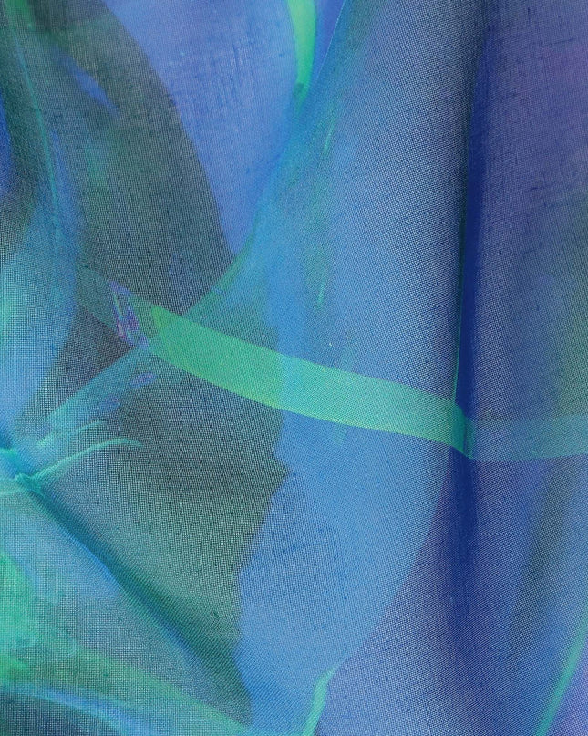 Indigo Violet Abstract Swiss Cotton Voile 140cm