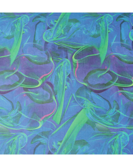 Indigo Violet Abstract Swiss Cotton Voile 140cm