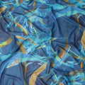 Denim Blue Abstract Swiss Cotton Voile 140cm