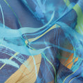 Denim Blue Abstract Swiss Cotton Voile 140cm