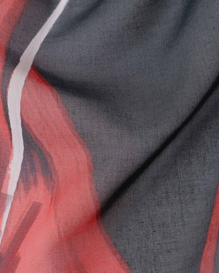 Coral Charcoal Swiss Cotton Voile Thobe Fabric 140cm