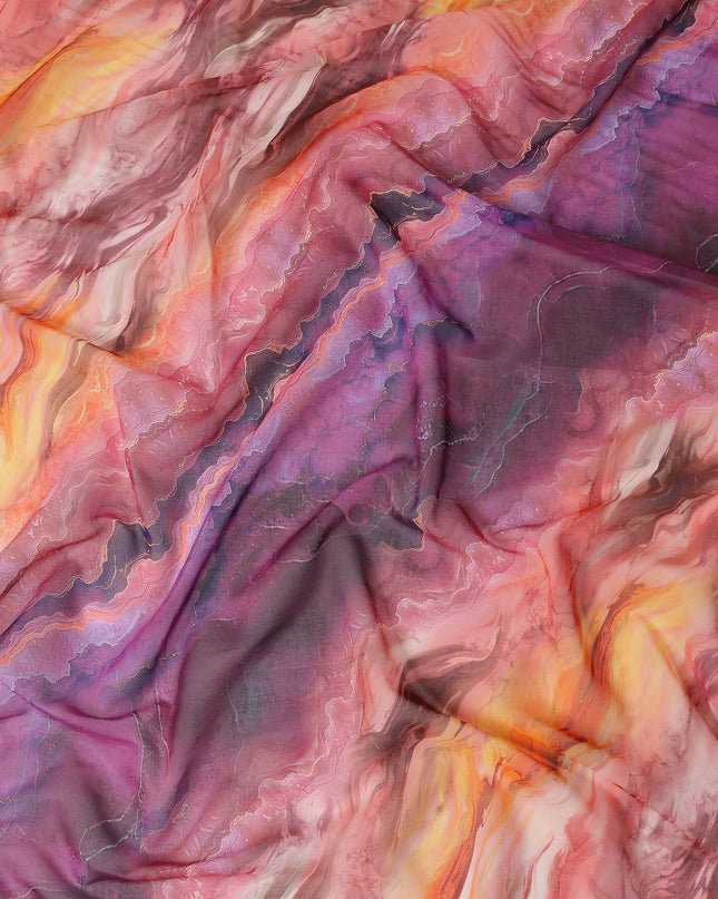 Blush Pink And Purple Marble Swiss Cotton Voile 140cm