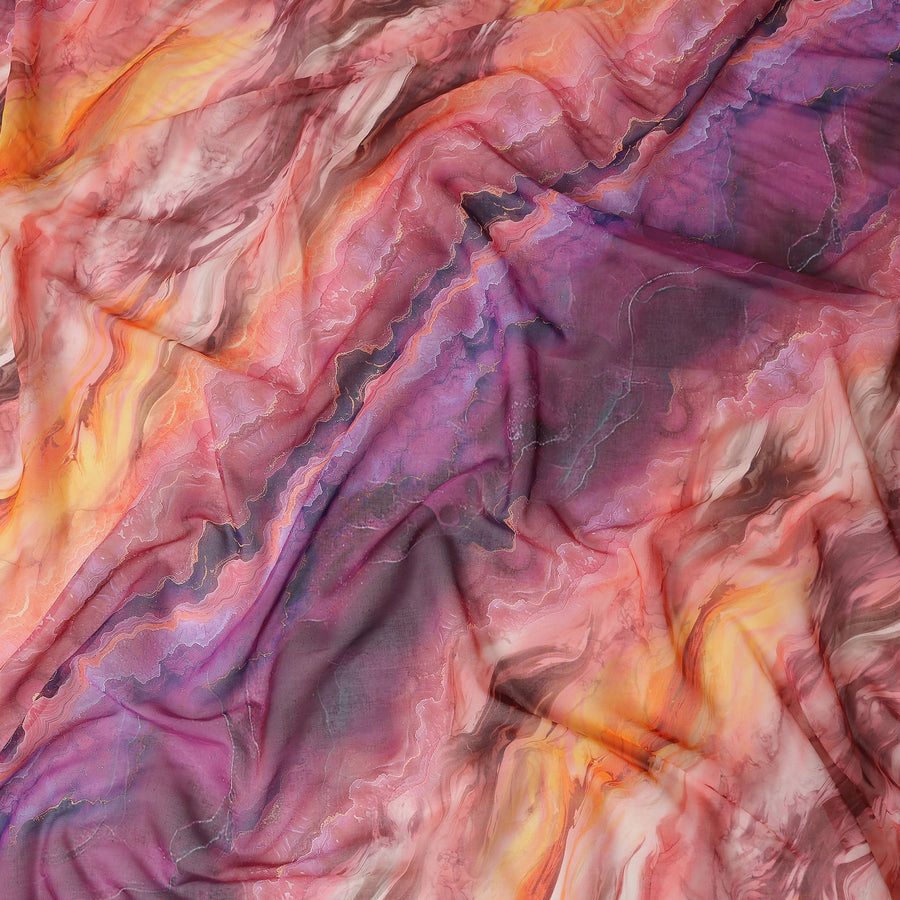 Blush Pink And Purple Marble Swiss Cotton Voile 140cm