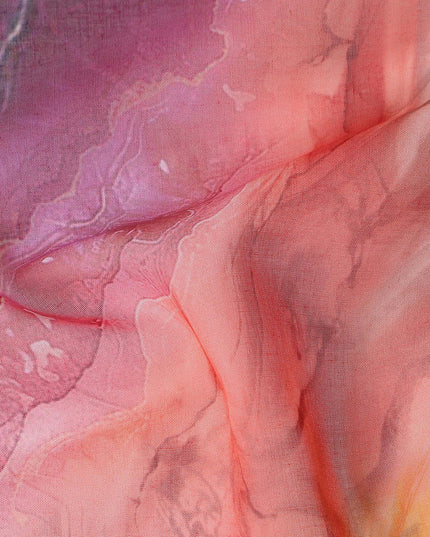 Blush Pink And Purple Marble Swiss Cotton Voile 140cm