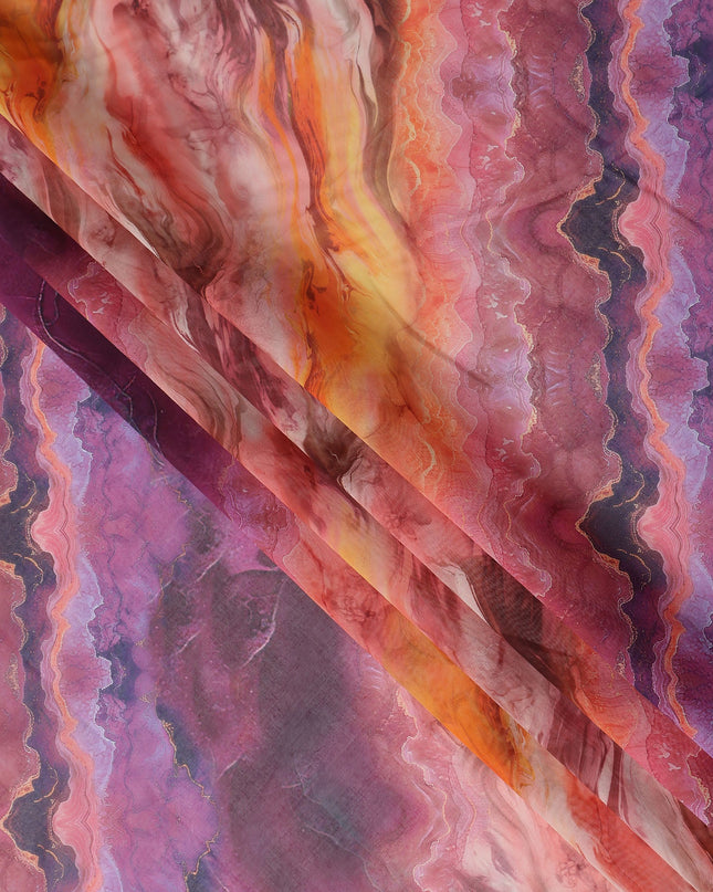 Blush Pink And Purple Marble Swiss Cotton Voile 140cm
