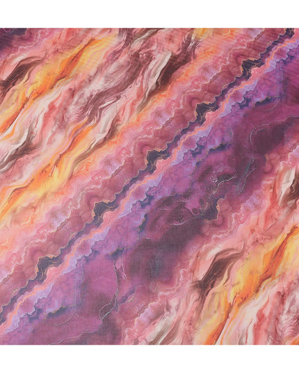 Blush Pink And Purple Marble Swiss Cotton Voile 140cm