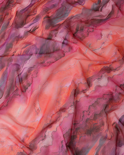 Magenta Orchid Marble Swiss Cotton Voile 140cm