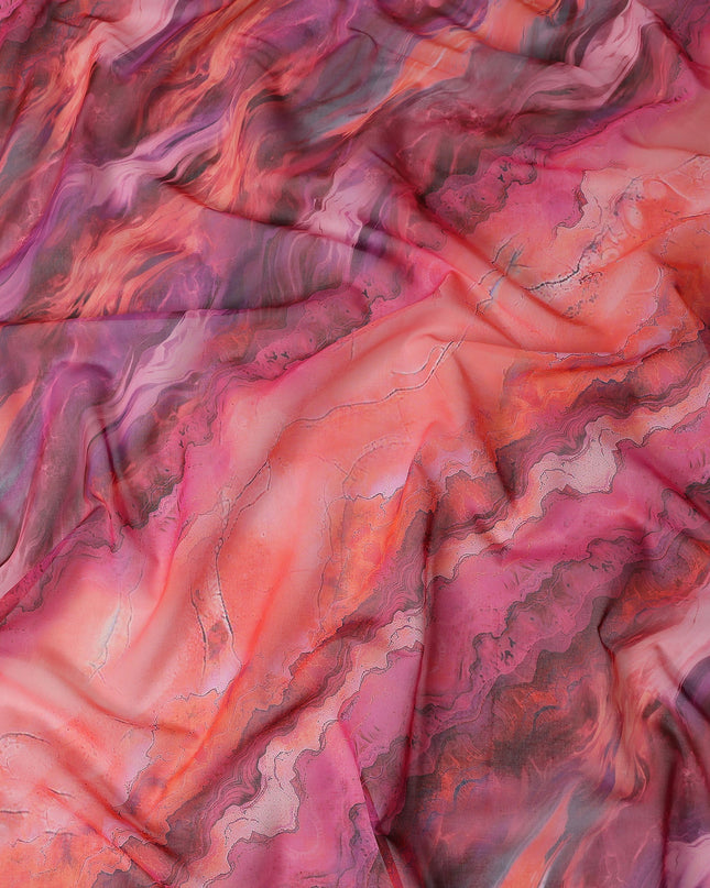 Magenta Orchid Marble Swiss Cotton Voile 140cm