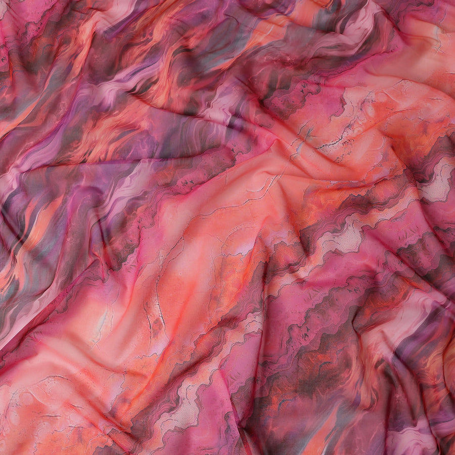 Magenta Orchid Marble Swiss Cotton Voile 140cm