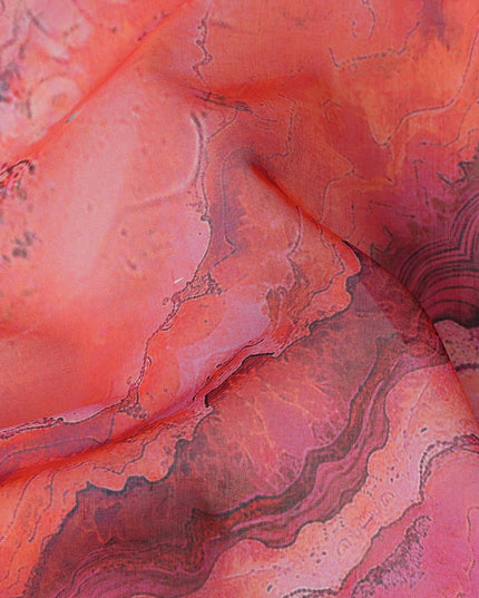 Magenta Orchid Marble Swiss Cotton Voile 140cm