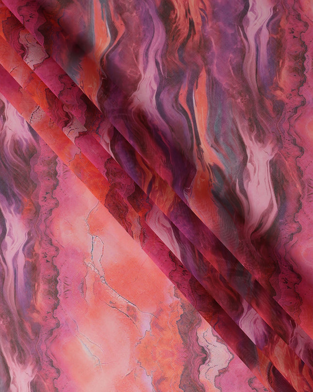 Magenta Orchid Marble Swiss Cotton Voile 140cm