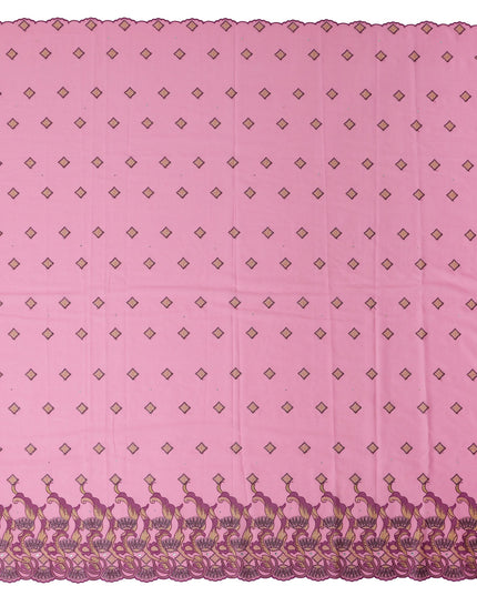 Pink Geometric Swiss Cotton Voile Sudanese Thobe