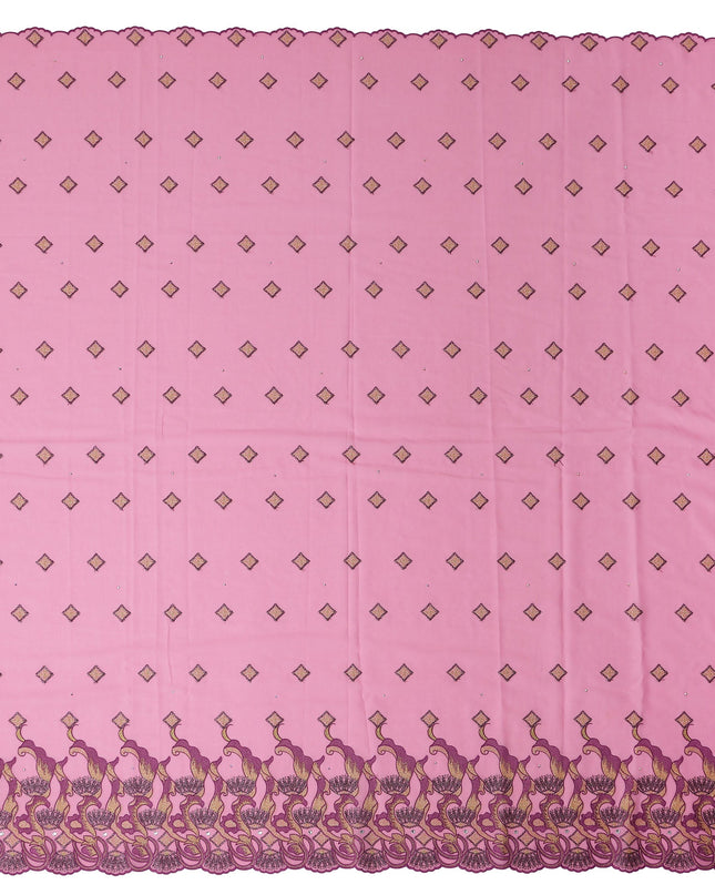 Pink Geometric Swiss Cotton Voile Sudanese Thobe