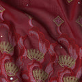 Maroon Geometric Swiss Cotton Voile Sudanese Thobe