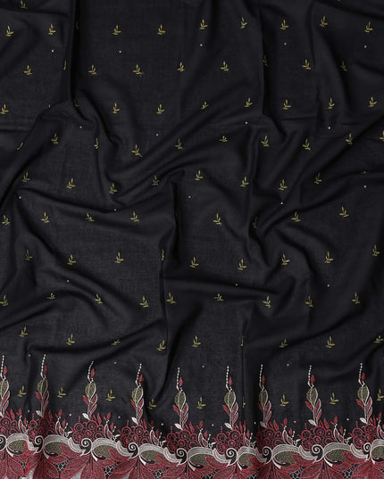 Black Leaf Swiss Cotton Voile Sudanese Thobe