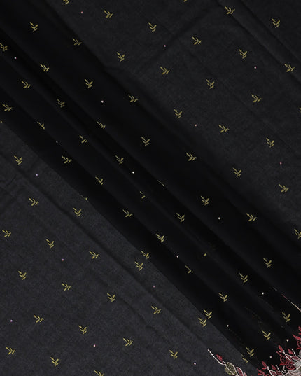 Black Leaf Swiss Cotton Voile Sudanese Thobe