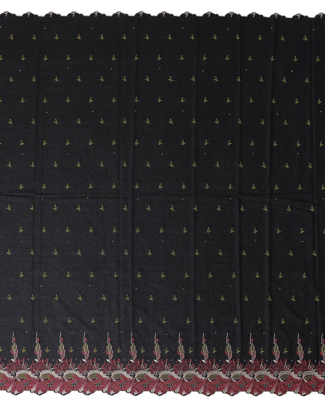 Black Leaf Swiss Cotton Voile Sudanese Thobe