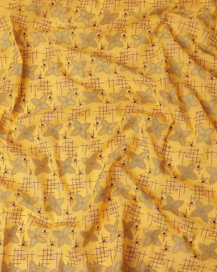 Yellow Checkered Swiss Cotton Voile Sudanese Thobe