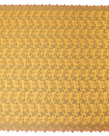 Yellow Checkered Swiss Cotton Voile Sudanese Thobe