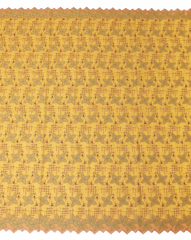 Yellow Checkered Swiss Cotton Voile Sudanese Thobe