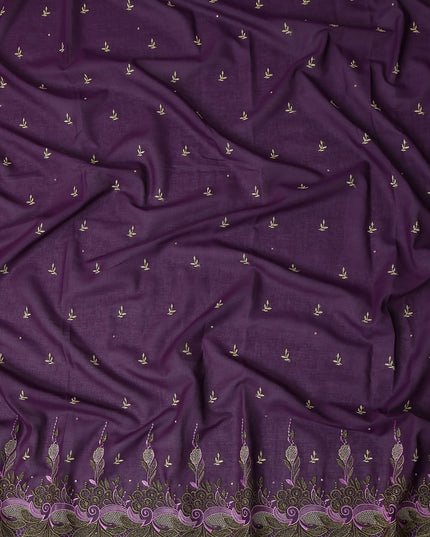 Purple Leaf Swiss Cotton Voile Sudanese Thobe