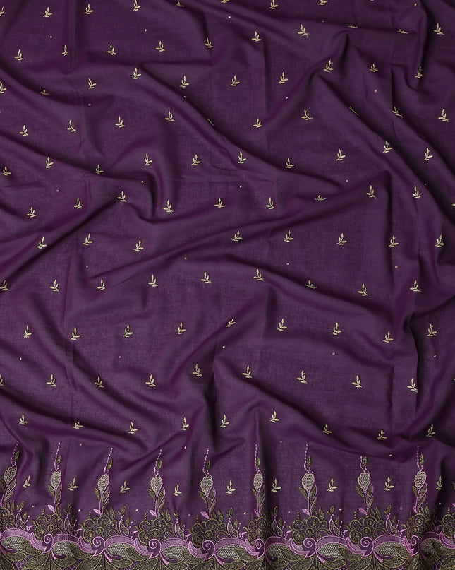 Purple Leaf Swiss Cotton Voile Sudanese Thobe