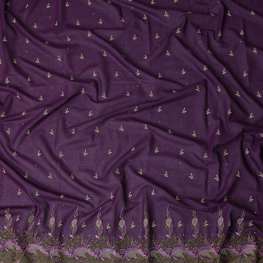 Purple Leaf Swiss Cotton Voile Sudanese Thobe