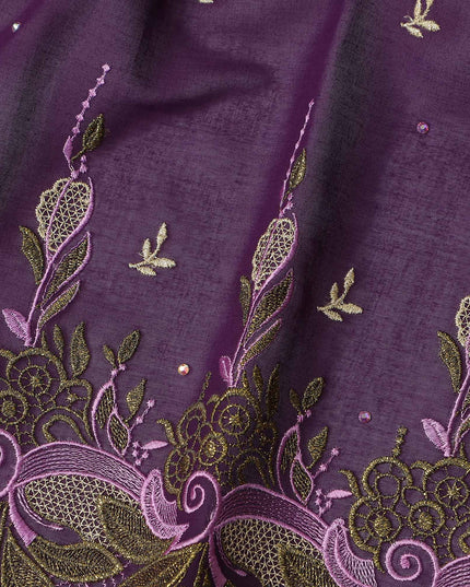 Purple Leaf Swiss Cotton Voile Sudanese Thobe