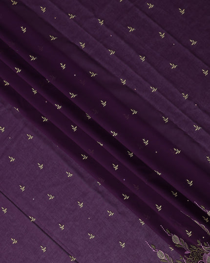 Purple Leaf Swiss Cotton Voile Sudanese Thobe