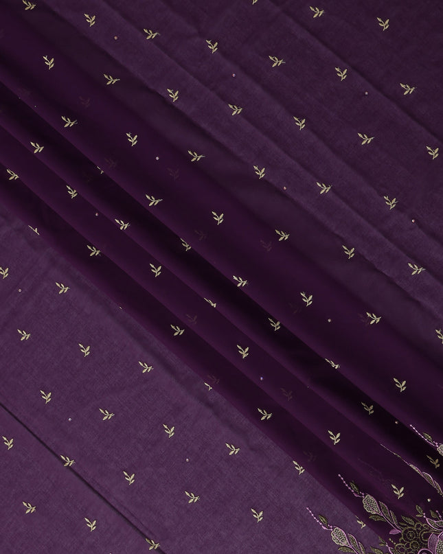 Purple Leaf Swiss Cotton Voile Sudanese Thobe