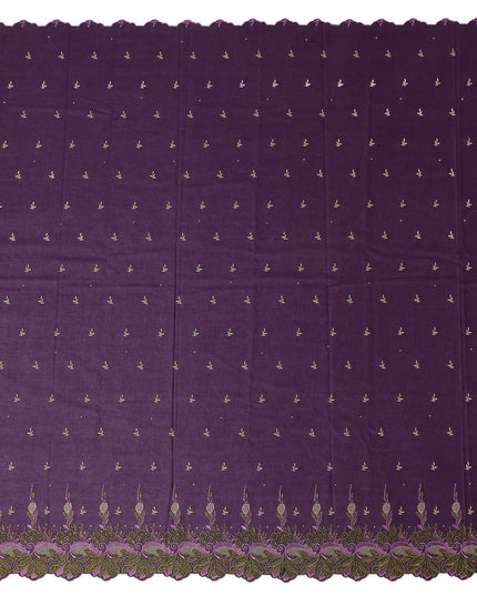 Purple Leaf Swiss Cotton Voile Sudanese Thobe