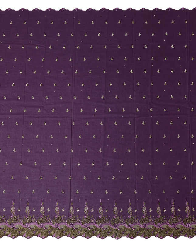 Purple Leaf Swiss Cotton Voile Sudanese Thobe
