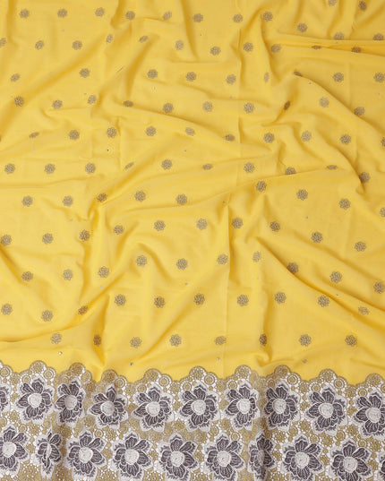 Yellow Floral Swiss Cotton Voile Sudanese Thobe