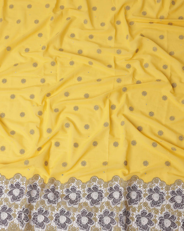 Yellow Floral Swiss Cotton Voile Sudanese Thobe