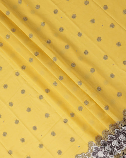 Yellow Floral Swiss Cotton Voile Sudanese Thobe