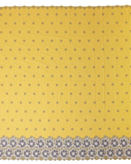 Yellow Floral Swiss Cotton Voile Sudanese Thobe
