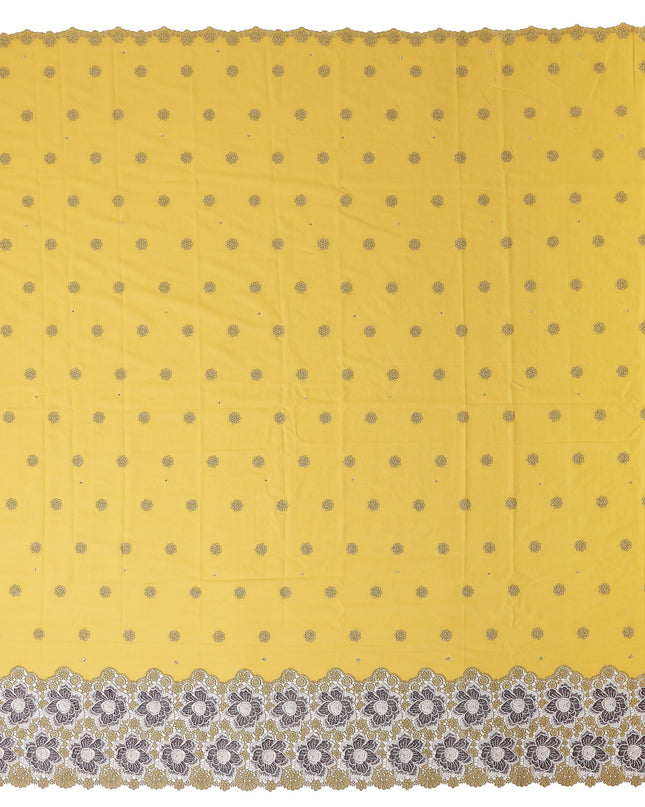 Yellow Floral Swiss Cotton Voile Sudanese Thobe