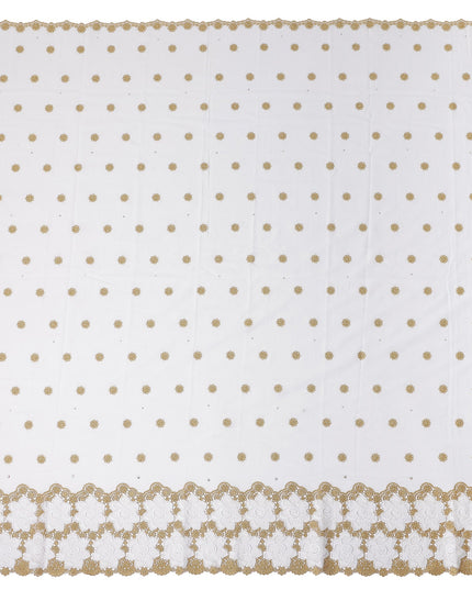 White Floral Swiss Cotton Voile Sudanese Thobe