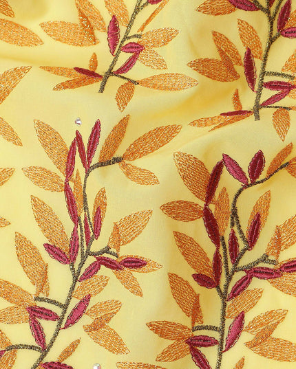 Yellow Leaf Swiss Cotton Voile Sudanese Thobe
