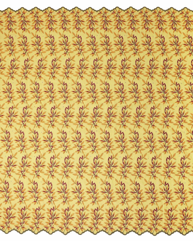 Yellow Leaf Swiss Cotton Voile Sudanese Thobe