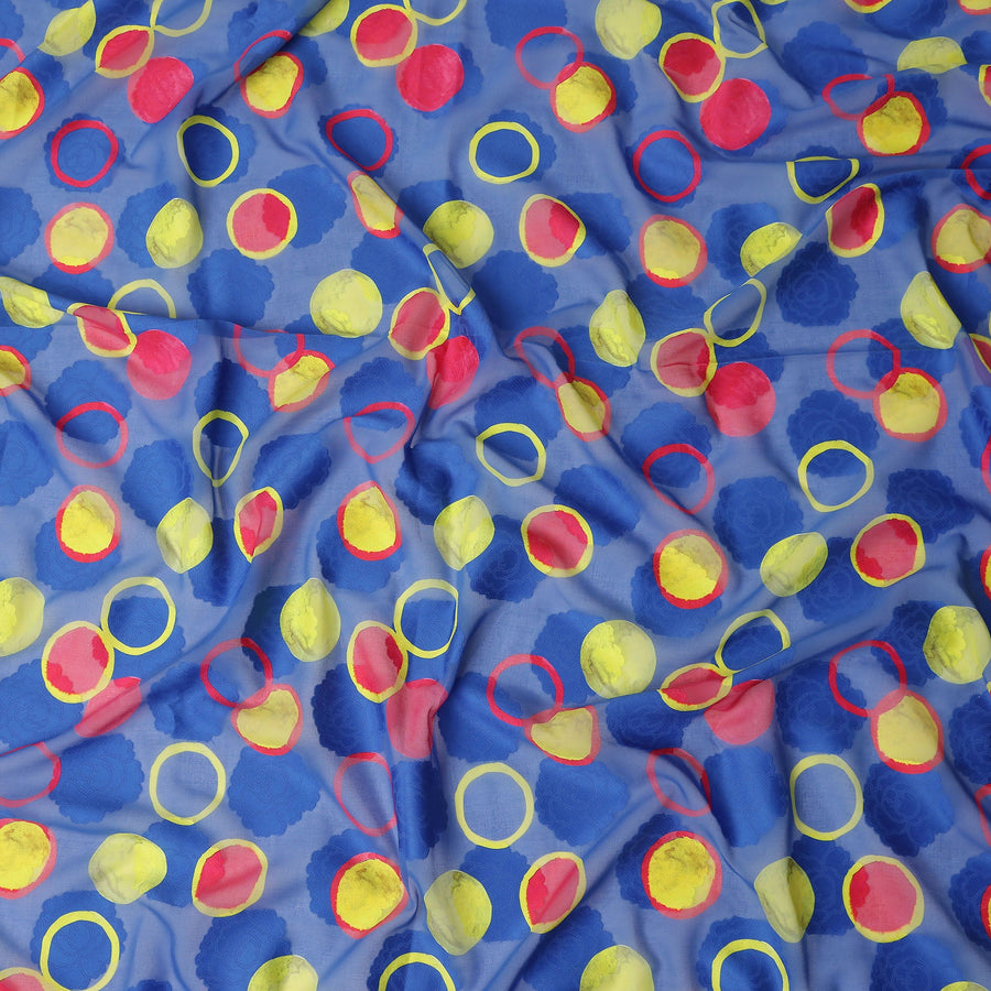 Blue Polka Dot Swiss Cotton Voile Sudanese Thobe