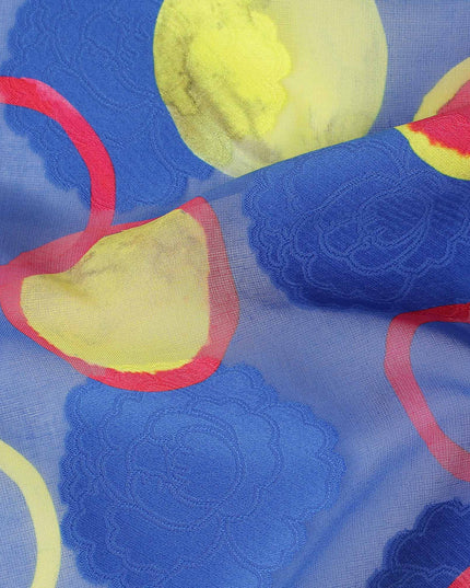 Blue Polka Dot Swiss Cotton Voile Sudanese Thobe