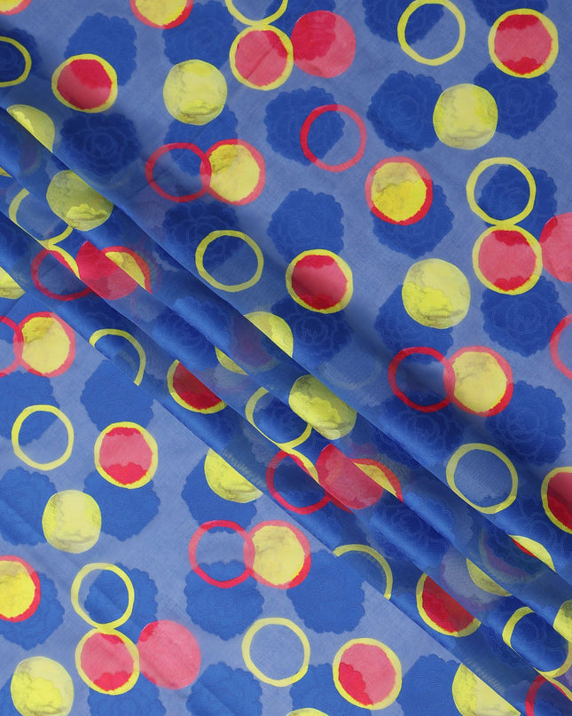Blue Polka Dot Swiss Cotton Voile Sudanese Thobe