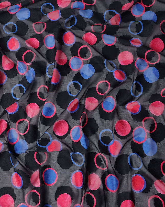 Black Polka Dot Swiss Cotton Voile Sudanese Thobe