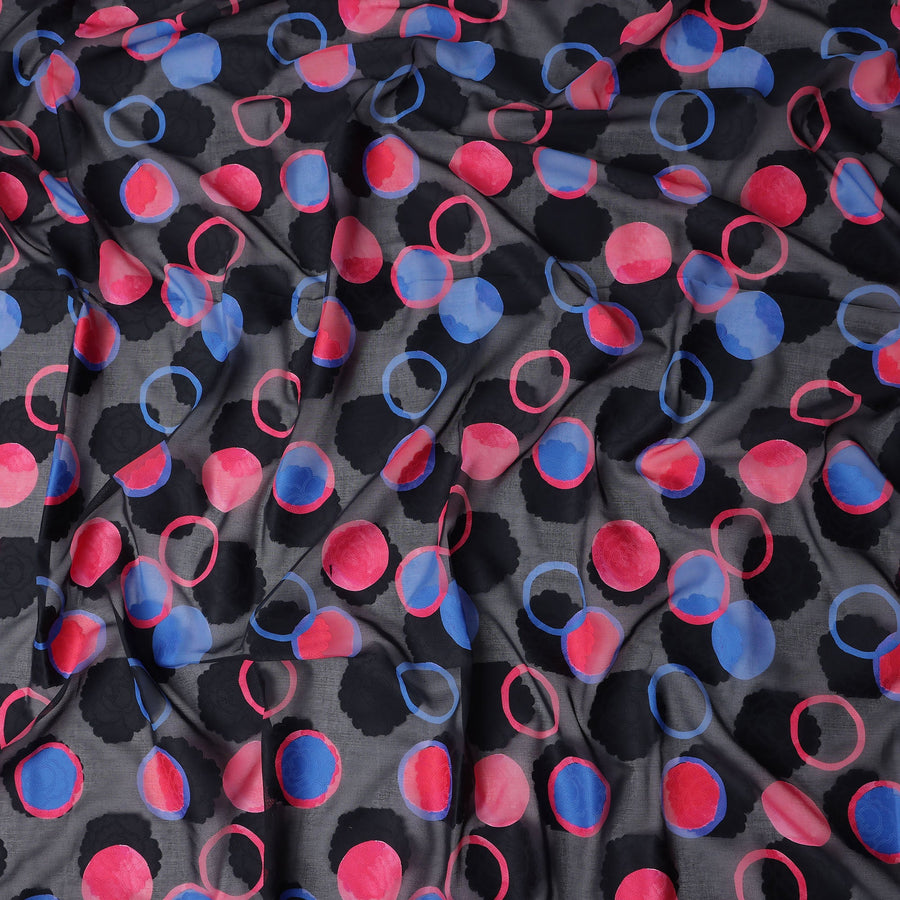 Black Polka Dot Swiss Cotton Voile Sudanese Thobe