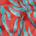 Red Abstract Swiss Cotton Voile Sudanese Thobe