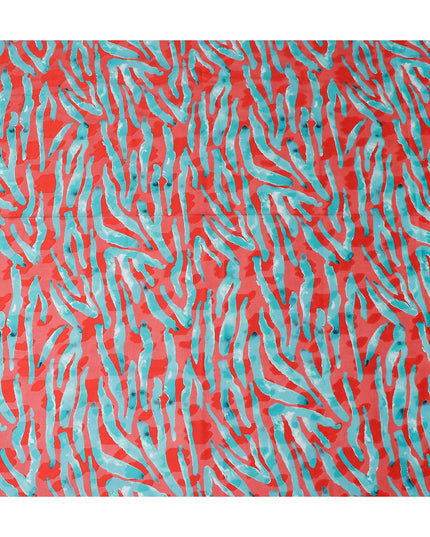 Red Abstract Swiss Cotton Voile Sudanese Thobe