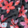 Black Floral Swiss Cotton Voile Sudanese Thobe