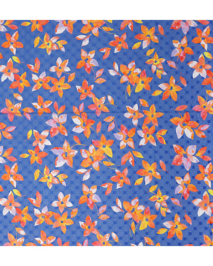 Blue Floral Swiss Cotton Voile Sudanese Thobe