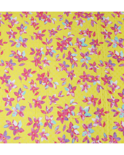 Yellow Floral Swiss Cotton Voile Sudanese Thobe